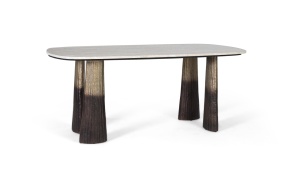 MASA DE SUFRAGERIE ELEGANTA, ARTIM 1868, BLAT DE MARMURA SI METAL, ARTIM GROUP SELECTION