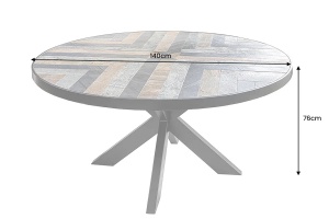 MASA DE SUFRAGERIE ROTUNDA, MOUNTAIN 140CM, MULTICOLOR, MDF/METAL, INVICTA INTERIOR - Img 3