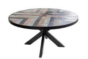MASA DE SUFRAGERIE ROTUNDA, MOUNTAIN 140CM, MULTICOLOR, MDF/METAL, INVICTA INTERIOR - Img 8