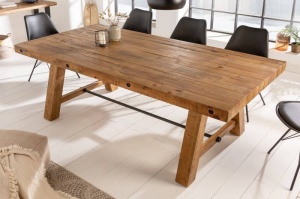MASA DEOSEBITA, FINCA 200CM, COD 41246, DIN LEMN MASIV DE PIN, VINTAGE MARO, STIL INDUSTRIAL