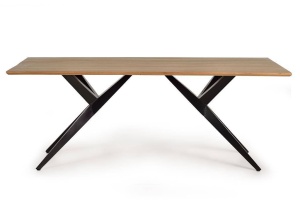 MASA DINING 180CM, DIN LEMN MASIV DE ACACIA SI METAL, GINER Y COLOMER - Img 2