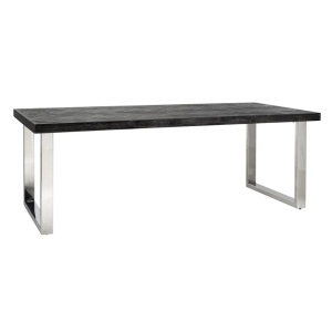 MASA DINING BLACKBONE, 220 CM, NEGRU RUSTIC/CROM, DIN STEJAR SI METAL, RICHMOND INTERIORS - Img 3