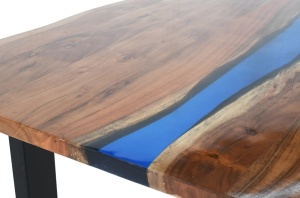 MASA DINING, COAST 160CM, DIN LEMN DE SALCAM, RASINA EXPOXIDICA SI PICIOARE DIN METAL, ARTIM GROUP SELECTION - Img 3