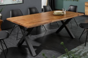 MASA DINING DIN LEMN MASIV, 180CM, MAMMUT, DESIGN VINTAGE/INDUSTRIAL