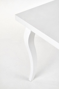 MASA DINING EXTENSIBILA MOZART, ALBA, 140/180 CM, BLAT DIN MDF SI PICIOARE DIN LEMN MASIV, STIL CLASIC - Img 5