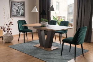 MASA DINING EXTENSIBILA PLATON, 136/176 CM, STEJAR WOTAN/MARO, DIN PAL LAMINAT, STIL MODERN - Img 1