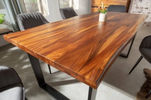 MASA DINING LEMN MASIV 180CM, FIREWOOD, COD 41511, DIN METAL SI LEMN MASIV, STIL INDUSTRIAL - Img 2