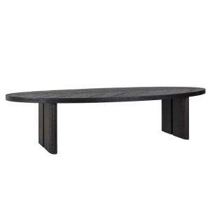 MASA DINING OVALA LILLY, 330 CM, NEAGRA, DIN LEMN DE STEJAR RECICLAT, RICHMOND INTERIORS