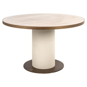 MASA DINING ROTUNDA, TIVOLI 130CM, CERAMICA, METAL SI MDF, ALB/CREM, RICHMOND INTERIORS