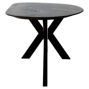 MASA DINING TROCADERO, 220 CM, EFECT DE MARMURA NEAGRA/NEGRU, DIN MARMURA SI METAL, RICHMOND INTERIORS - Img 3