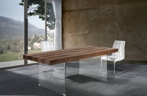 MASA ELEGANTA DE BIROU 200CM, WAVER EVOLUTION, COD 4249, STIL MODERN, REALIZATA DIN STICLA SI MDF - Img 4