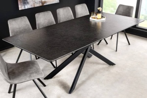 MASA EXTENSIBILA ALPINE, 160/200CM, METAL, MDF SI CERAMICA, ASPECT MARMURA ANTRACIT, ARTIM GROUP SELECTION