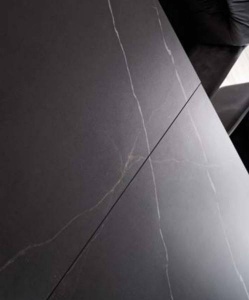 MASA EXTENSIBILA SAMANTA SAHARA, 160/240 CM, EFECT DE MARMURA NEAGRA/NEGRU, DIN CERAMICA, STICLA SI METAL, STIL MODERN - Img 8