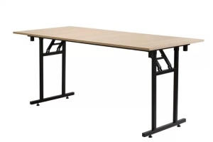 MASA PENTRU CATERING/CONFERINTE 190X100 CM, STEJAR SONOMA/NEGRU, DIN PAL LAMINAT SI OTEL, ARTIM GROUP SELECTION - Img 3