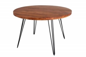 MASA ROTUNDA 120CM, LEMN MASIV DE SALCAM SI METAL, DESIGN INDUSTRIAL, ARTIM GROUP SELECTION - Img 7