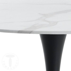 MASA ROTUNDA ELEGANTA 90CM, TOKIO, COD 3950, STIL MODERN, REALIZATA DIN LEMN MASIV SI STICLA - Img 3