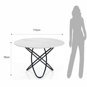 MASA SUFRAGERIE 110CM, HULA HOOP, COD 5752, STIL MODERN, REALIZAT DIN METAL SI CERAMICA - Img 5