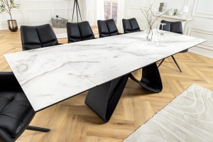MASA SUFRAGERIE, INFINITY 180/260CM, DIN CERAMICA/STICLA MARMURA ALBA SI METAL, ARTIM GROUP SELECTION - Img 4