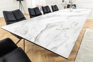 MASA SUFRAGERIE, INFINITY 180/260CM, DIN CERAMICA/STICLA MARMURA ALBA SI METAL, ARTIM GROUP SELECTION - Img 7