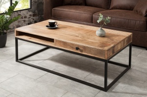 MASUTA DE CAFEA 100CM, IRON CRAFT, COD 39293, DIN LEMN MASIV DE MANGO STIL INDUSTRIAL