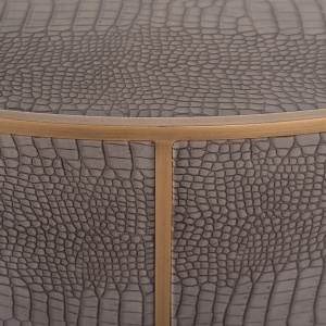 MASUTA DE CAFEA CLASSIO, 100 CM, MARO/AURIU ANTICHIZAT, DIN PIELE ECO SI METAL, RICHMOND INTERIORS - Img 2