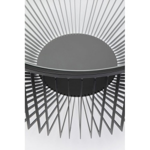 MASUTA DE CAFEA CORINNE 80, NEAGRA, CONFECTIONATA DIN METAL SI STICLA SECURIZATA, STIL MODERN - Img 3