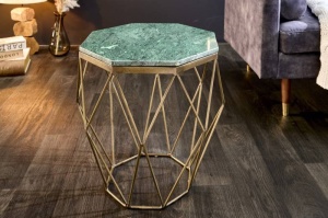 MASUTA DE CAFEA, DIAMOND 50CM, DIN METAL SI MARMURA VERDE