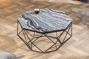 MASUTA DE CAFEA, DIAMOND 69CM, DIN MARMURA GRI, DESIGN INDUSTRIAL