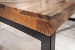 MASUTA DE CAFEA, ELEMENTS 100CM, DIN LEMN SALCAM SI SUPORT METAL, COD 39568, ASPECT INDUSTRIAL - Img 5