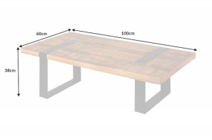 MASUTA DE CAFEA, IRON CRAFT 100CM, METAL SI LEMN MASIV, COD 43979 - Img 6