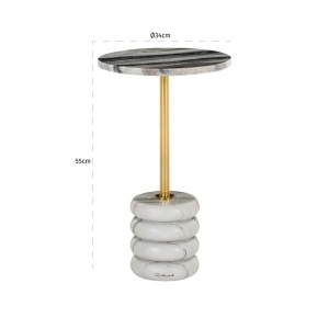 MASUTA DE CAFEA ISOLDE 34 CM, 825254, CONFECTIONATA DIN ALUMINIU SI MARMURA, STIL MODERN - Img 2