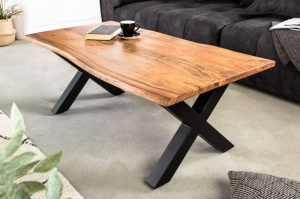 MASUTA DE CAFEA, MAMMUT 120CM, DIN LEMN MASIV DE SALCAM SI METAL, DESIGN INDUSTRIAL