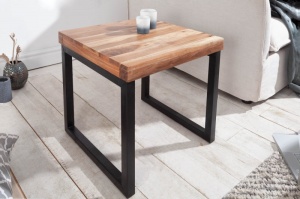 MASUTA DE CAFEA/ NOPTIERA, ELEMENTS 45CM, DIN LEMN SALCAM SI SUPORT METAL, COD 39572, ASPECT INDUSTRIAL