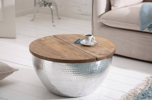 MASUTA DE CAFEA, ORIENT 60CM MANGO, ARGINTIU, DIN METAL SI LEMN