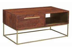 MASUTA DE CAFEA STRAIGHT 40293 DIN LEMN MASIV DE SALCAM STIL VINTAGE