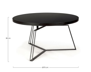 MASUTA DE CAFEA ZAIRA 70, NEAGRA, CONFECTIONATA DIN STICLA SI OTEL, STIL MODERN - Img 3