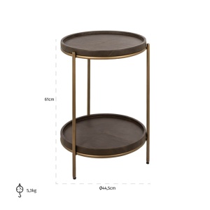 MASUTA DE CAFEA ZILON 44,5Ø, 825281, CONFECTIONATA DIN METAL, MDF SI PIELE, STIL MODERN - Img 4