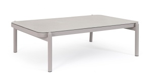 MASUTA DE GRADINA FLORENCIA MOON BEJ, CONFECTIONATA DIN ALUMINIU SI STICLA, STIL MODERN