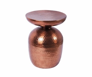 MASUTA DECORATIVA 36CM, ORIENT, DIN METAL DE CULOAREA CUPRULUI, COD 40237, ASPECT INDUSTRIAL