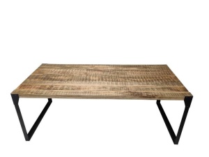 MASUTA DINING, FACTORY 200CM, COD 40546, DIN LEMN MANGO SI METAL, DESIGN RETRO