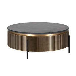 MASUTA IRONVILLE 90CM, AURIU/NEGRU, DIN MDF, MARMURA SI METAL, RICHMOND INTERIORS