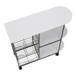 MASUTA MULTIFUNCTIONALA ATRES, ALB/ARGINTIU, DIN MDF, METAL SI PLASTIC, STIL MODERN, TK - Img 8
