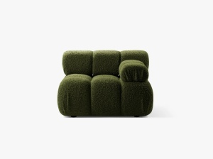 MODUL CANAPEA BELLIS, PE DREAPTA, VERDE, CU TAPITERIE DIN TEXTIL BOUCLE ROLF, MICADONI