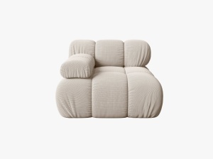 MODUL CANAPEA BELLIS, PE STANGA, BEJ DESCHIS, CU TAPITERIE DIN TEXTIL 3D SONIC, MICADONI
