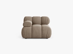 MODUL CANAPEA BELLIS, PE STANGA, CAPPUCCINO, CU TAPITERIE DIN CATIFEA BLUVEL, MICADONI