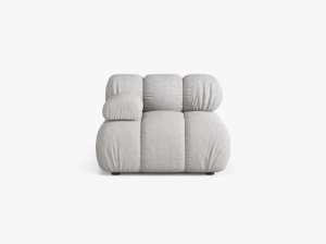 MODUL CANAPEA BELLIS, PE STANGA, GRI DESCHIS, CU TAPITERIE DIN TEXTIL STRUCTURAT LIBERTY, MICADONI