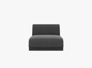 MODUL CANAPEA MILEY, CU SPATAR, GRI, CU TAPITERIE DIN CATIFEA BLUVEL, MICADONI