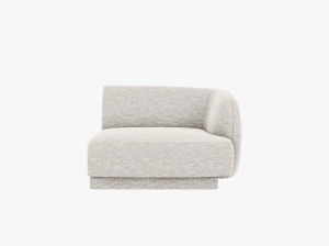 MODUL CANAPEA MILEY, PE DREAPTA, GRI DESCHIS, CU TAPITERIE DIN TEXTIL CHENILLE HAGA, MICADONI