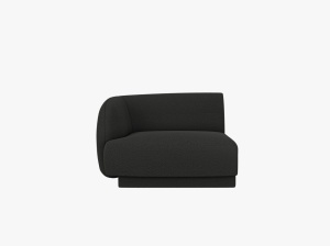 MODUL CANAPEA MILEY, PE STANGA, NEGRU, CU TAPITERIE DIN TEXTIL BOUCLE BALOO, MICADONI