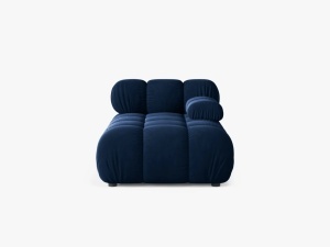 MODUL SEZLONG COLTAR BELLIS, PE DREAPTA, ALBASTRU ROYAL, CU TAPITERIE DIN CATIFEA BLUVEL, MICADONI